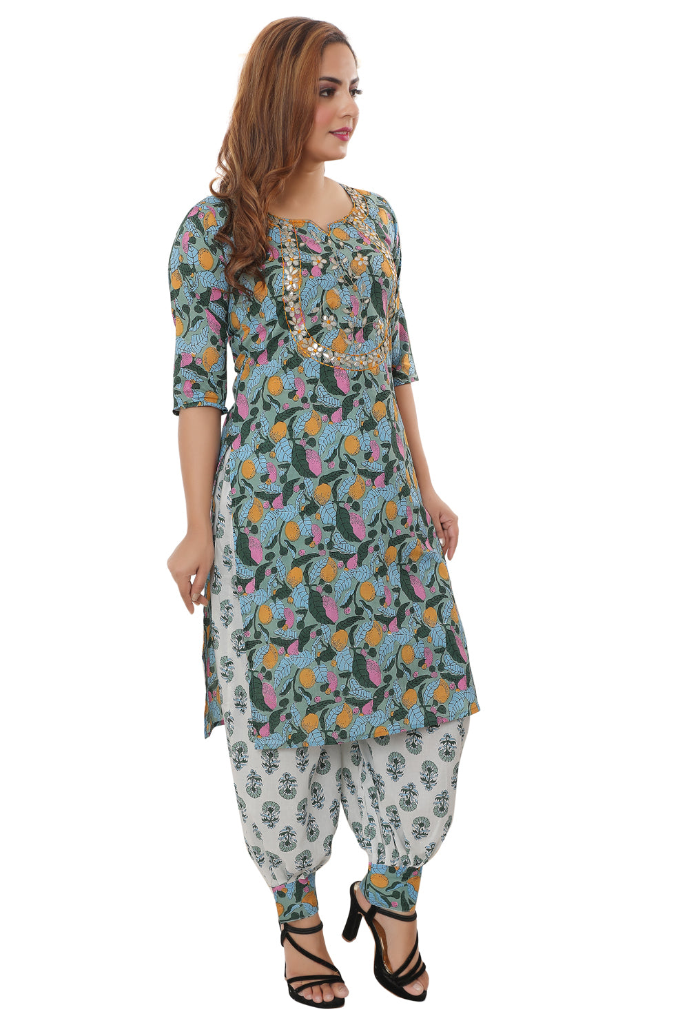 Designer heavy Cotton kurti with Afghani Dhoti