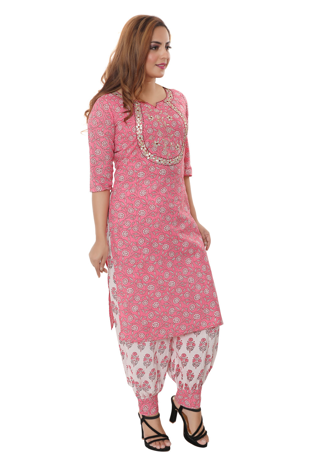 Designer heavy Cotton kurti with Afghani Dhoti