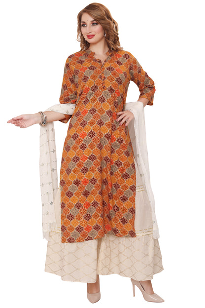 Designer Digital print Rayon kurti with Garara and Dupatta (3 pcs. Set)