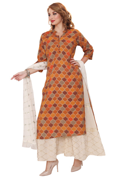 Designer Digital print Rayon kurti with Garara and Dupatta (3 pcs. Set)