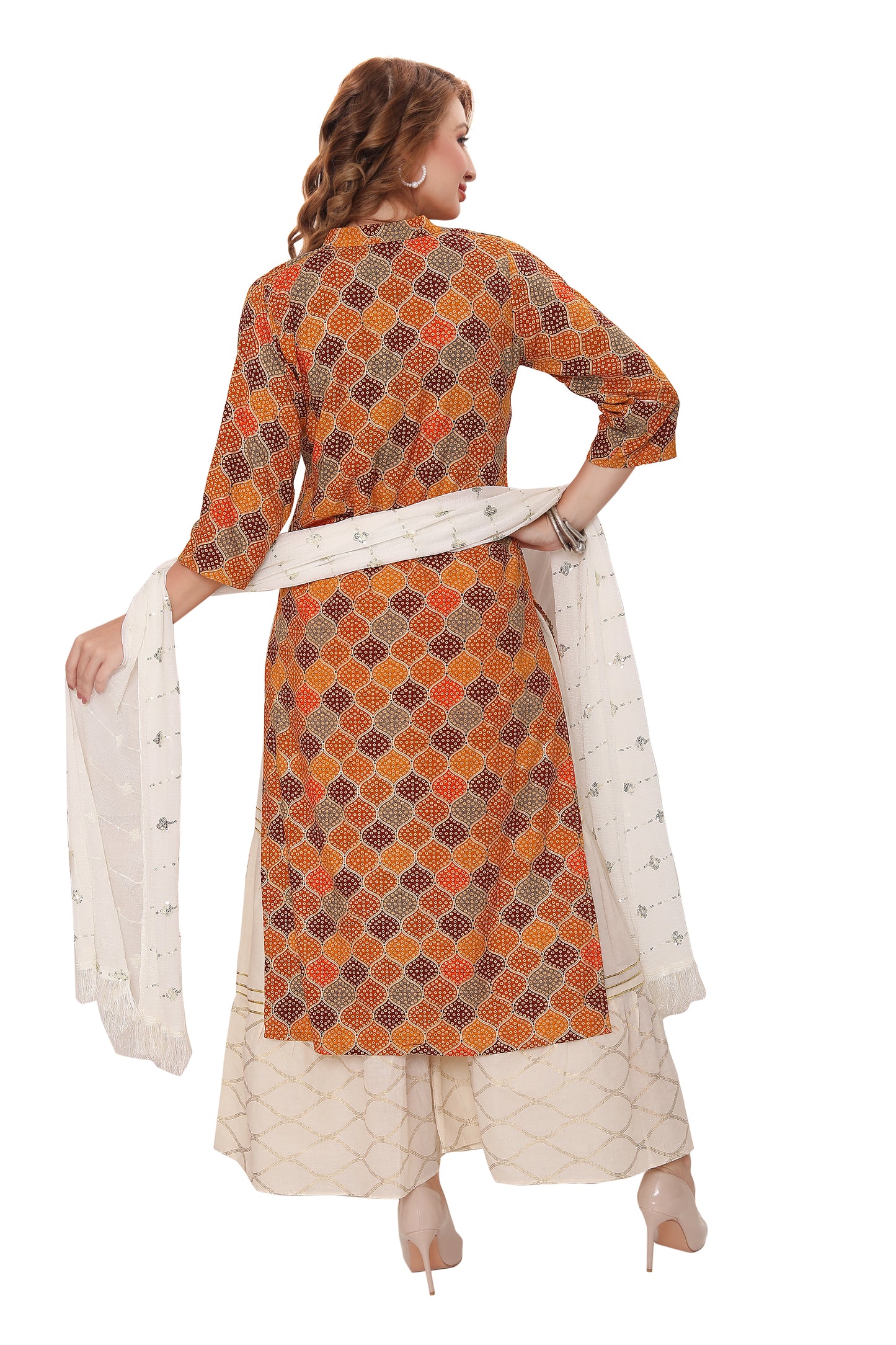 Designer Digital print Rayon kurti with Garara and Dupatta (3 pcs. Set)