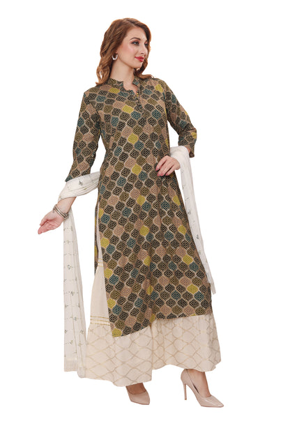 Designer Digital print Rayon kurti with Garara and Dupatta (3 pcs. Set)