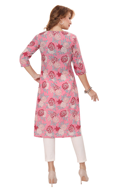 Designer Jaipuri Cotton Kurti with Pant & Dupatta  (3 pcs Set)